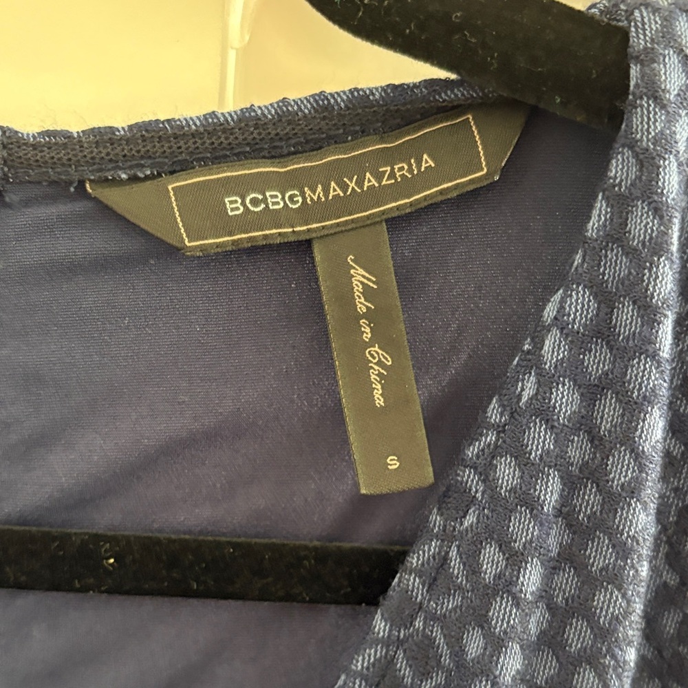 BCBGMaxAzria Navy Textured Midi Dress - Picture 2 of 3